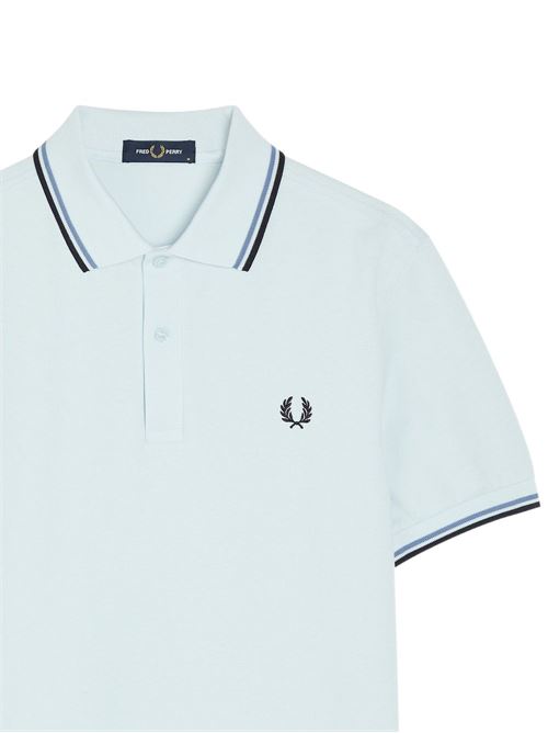 Polo uomo M3600 manica corta celeste/blu FRED PERRY | M360096A